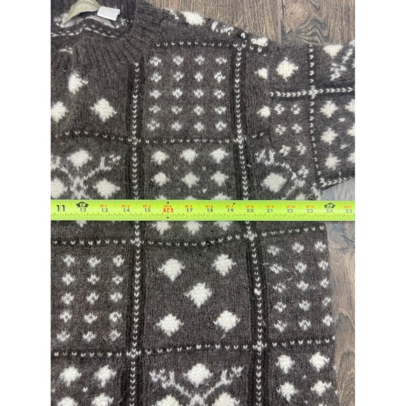 Vtg Liz Claiborne Fair Isle Shetland Wool Sweater L Scandi Hand Knit Apres Ski - Picture 6 of 9